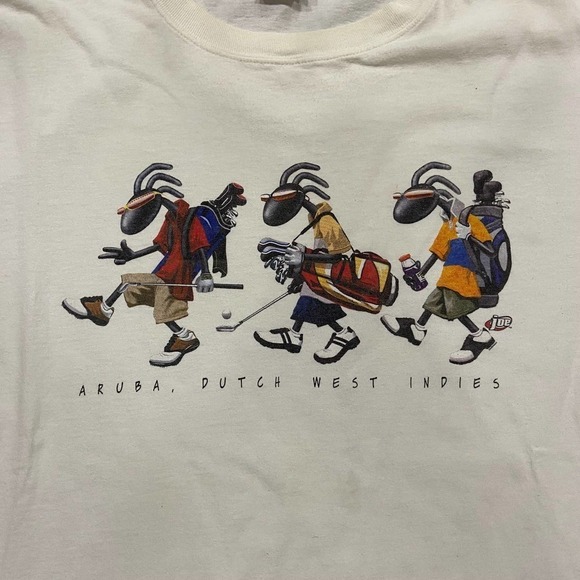 The Duck Co Vintage Joe Trio Aruba West Indies White T-Shirt Men's 2XL - Picture 3 of 8